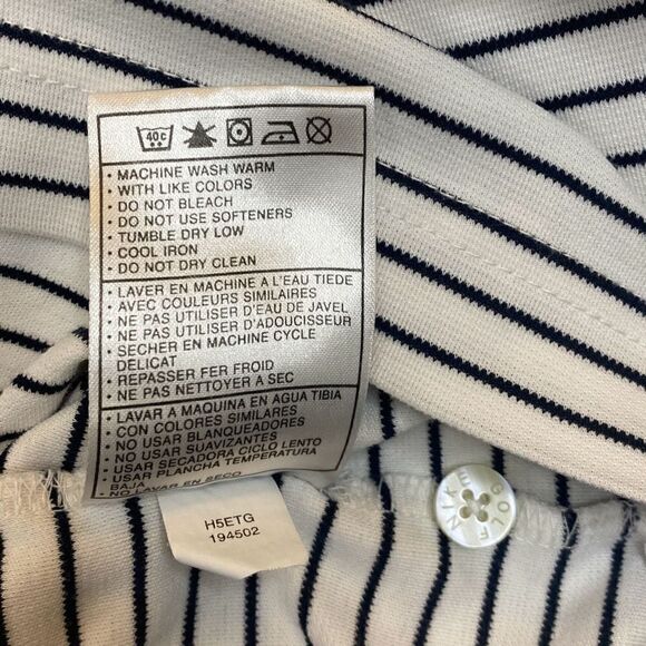 Nike Golf Shirt White and Black Stripe Dri-Fit Short Sleeve Collared 3 Button XL - Picture 8 of 8